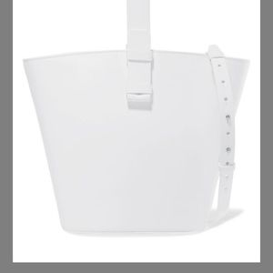Nico Giani Bucket Bag Nelia Large White Lambskin Leather Tote